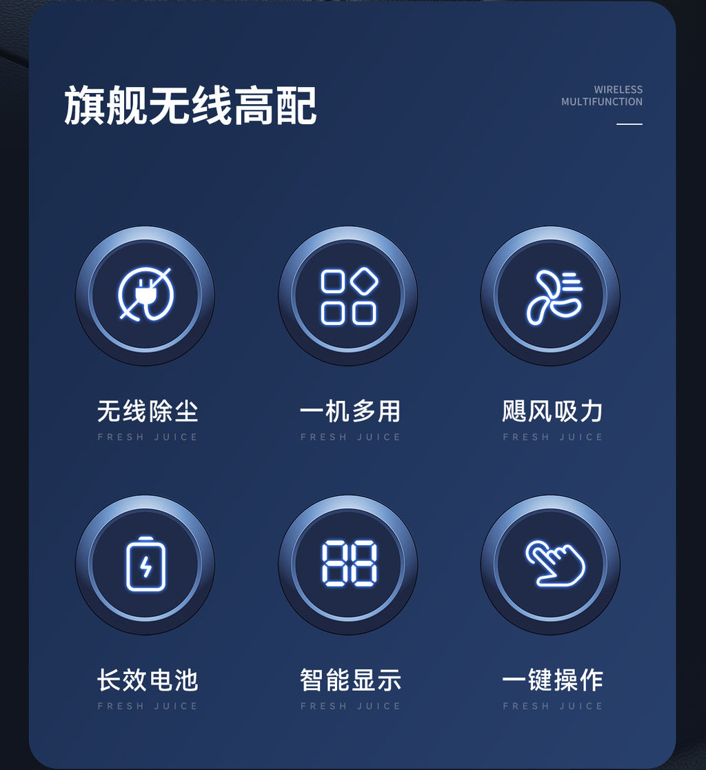 Wireless Vacuum Cleaner Portable Handheld Car Household Strong Suction Brushless Dust Blower High Power Vacuum Cleaner