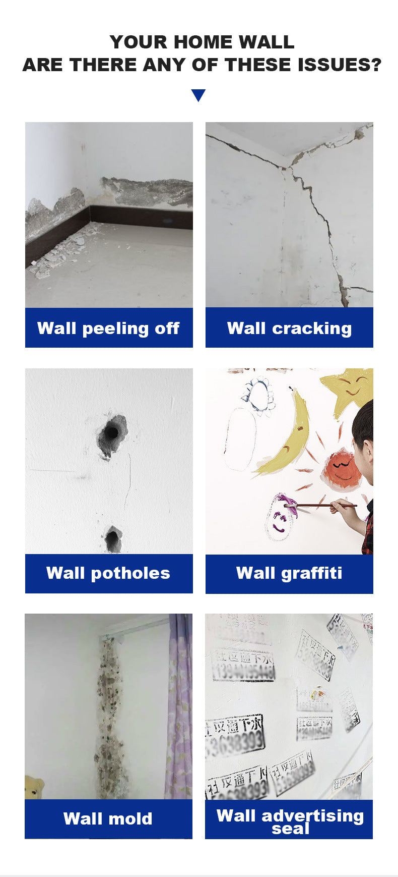 Wall Repair Paste Household Waterproof White Wall Repair Paste Nail Hole Crack Putty Paste Manufacturer Wall Renovation