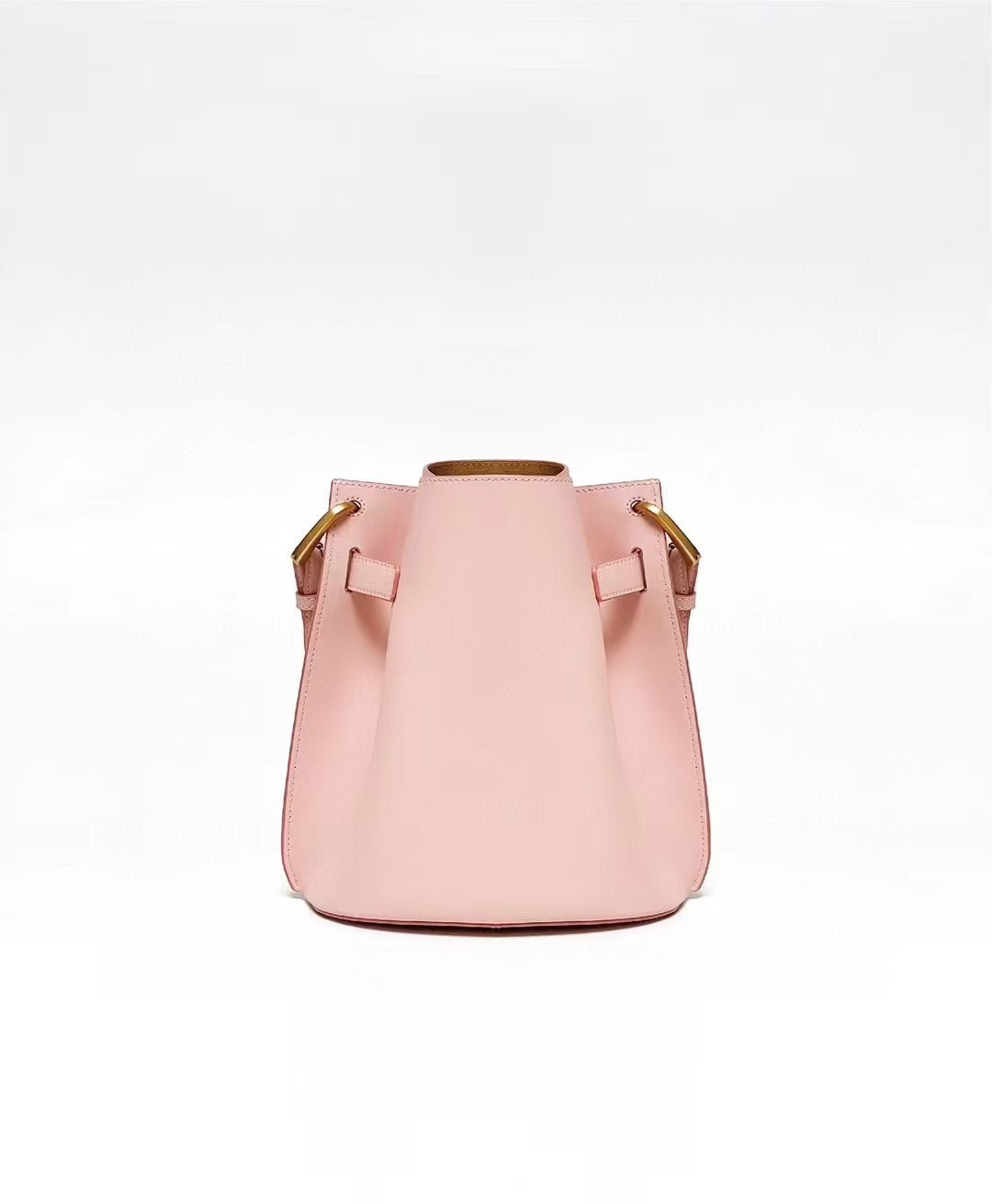 Frosted Leather Bucket Bag Genuine Leather Korean Style Versatile Niche Design Light Luxury Handbag Single Shoulder Crossbody Women's Bag Large Capacity