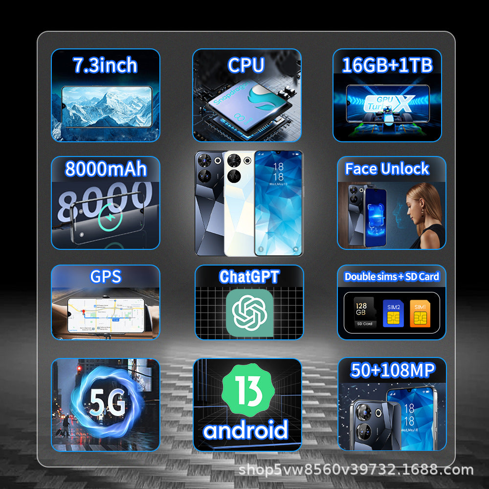 Spot Goods C20Pro Mobile Phone16+1T Large Memory Smart All-in-One Device7.3Wholesale of High-Definition Screens
