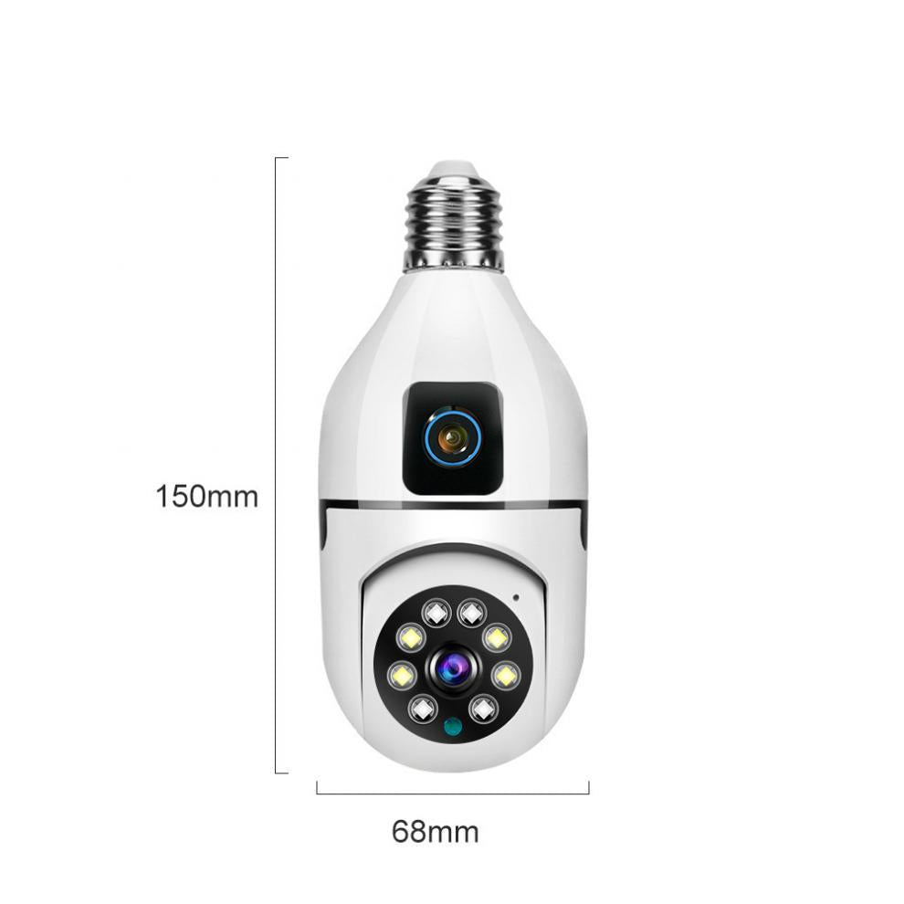 V380Binocular Bulb WiFi Camera Day and Night Full Color Panoramic HD Dual Lens Wireless Surveillance Camera