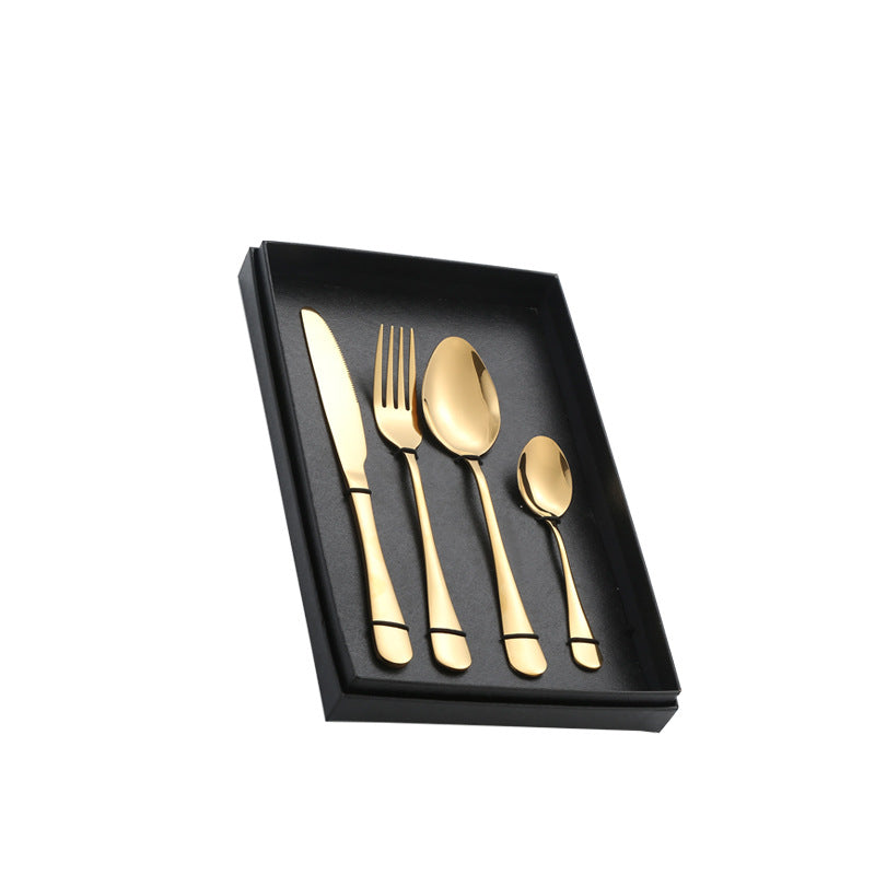 1010Stainless Steel Cutlery Western Knife Fork Spoon Set Western Restaurant Steak Knife Fork Four-Piece Gift Box