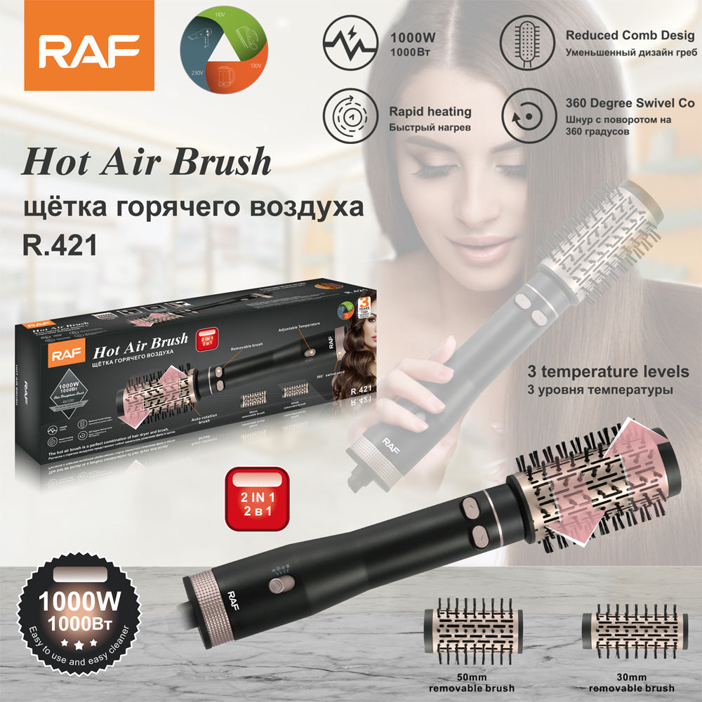 RAF European Standard Curling and Straightening Dual-use Hair Styling 3-in-1 Hot Air Brush Automatic Curling Iron Electric Hair Dryer
