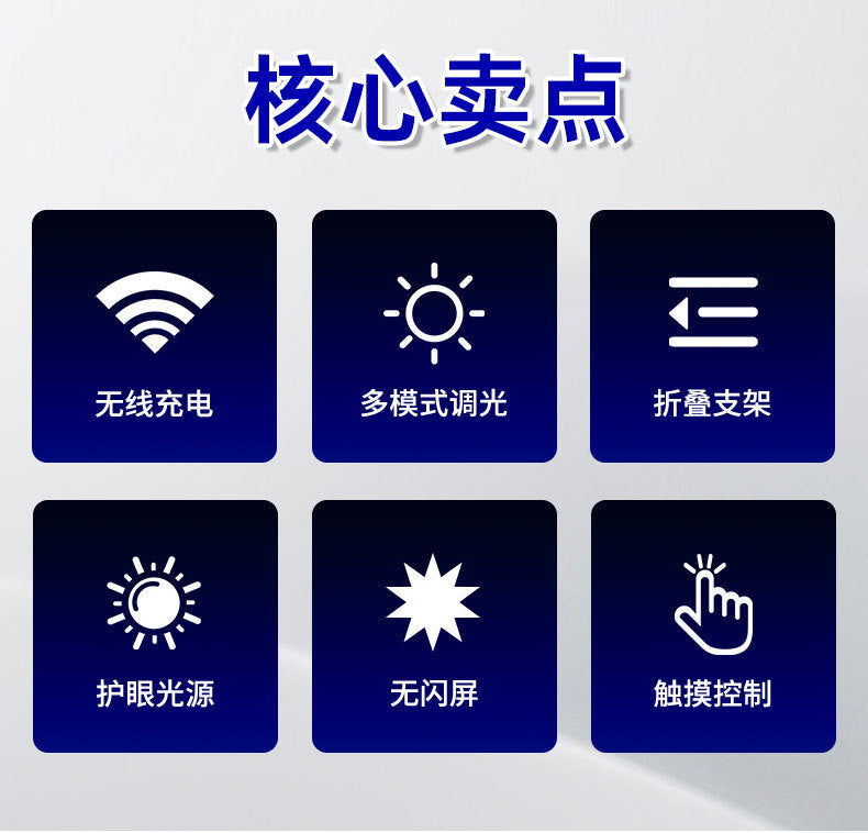 wholesale multifunctional wireless charging desk lamp student dedicated study reading desk lamp 3-in-1 eye protection desk lamp