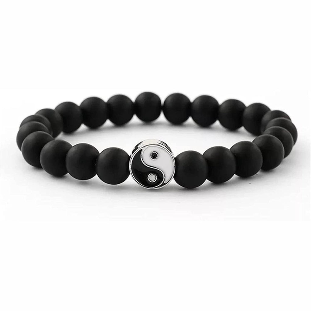 Tai Chi Bagua Bracelet Couple Gift8mm Beaded Natural White Turquoise Black Matte Chinese Style Yin Yang Tai Chi Bracelet