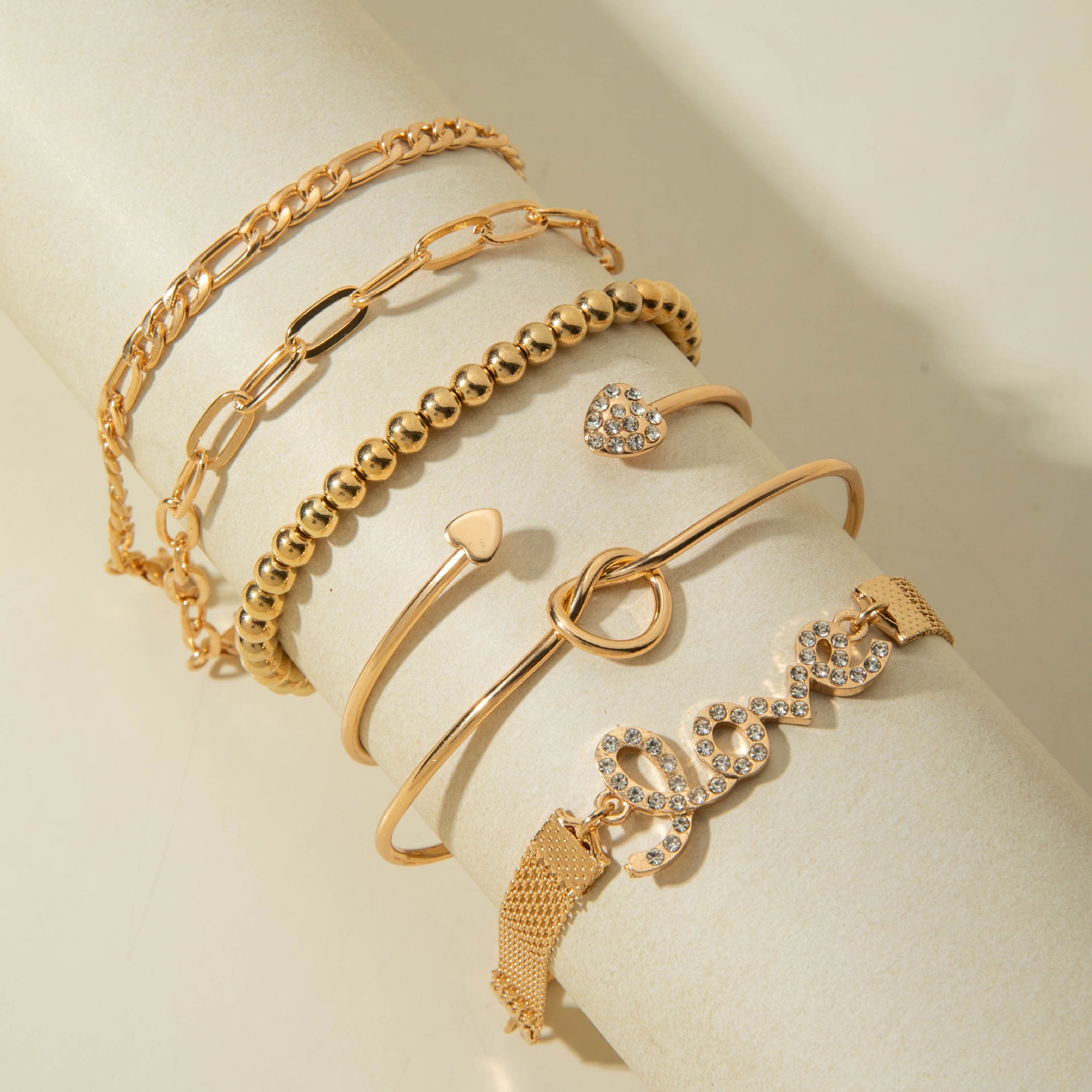 European and American Jewelry High-End Imitation Crystal Butterfly Bracelet Set Fashion Inlaid Diamond Heart Bracelet Wholesale