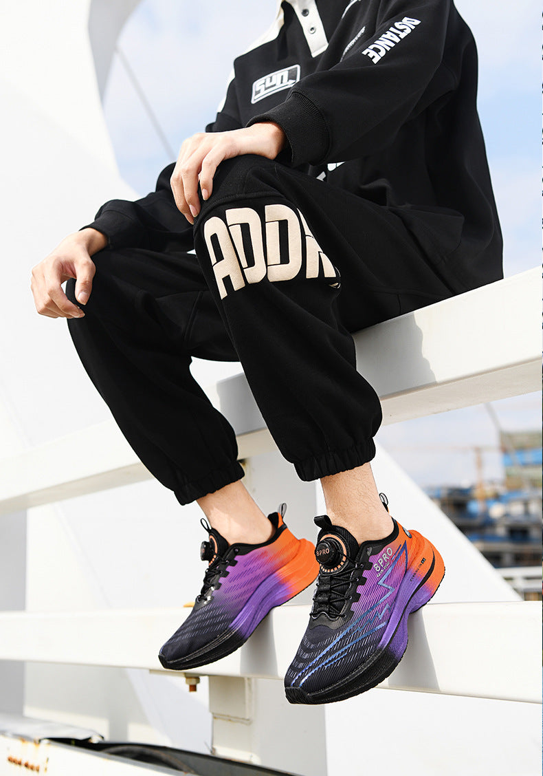 Red Rabbit8pro Button Student Sports Shoes for Men and Women, Carbon Plate Lightweight Shock-Absorbing Running Shoes, Candy Colors