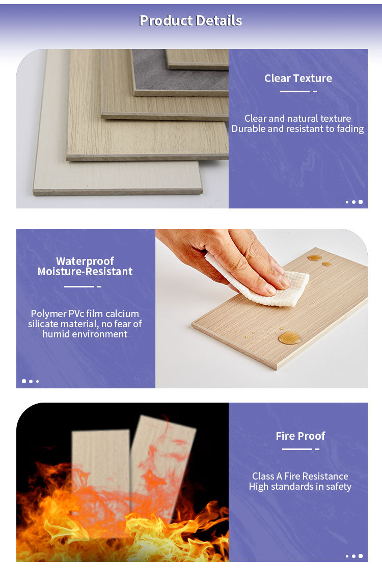 15mm PVC Coated Calcium Silicate Board Eco-Friendly Fireproof Interior Wall Ceiling Panel Formaldehyde-Free Decorative Exteriors