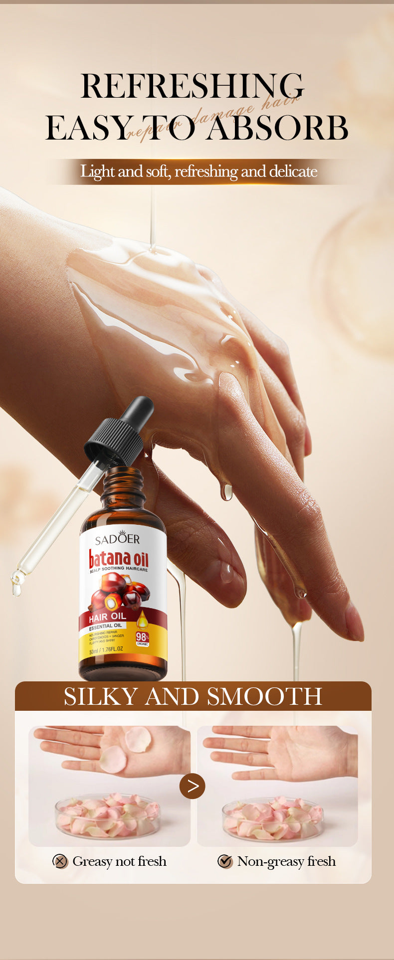 Batana Scalp Hair Care Oil SADOER Soothing and Smooth Hair Oil  Wholesale