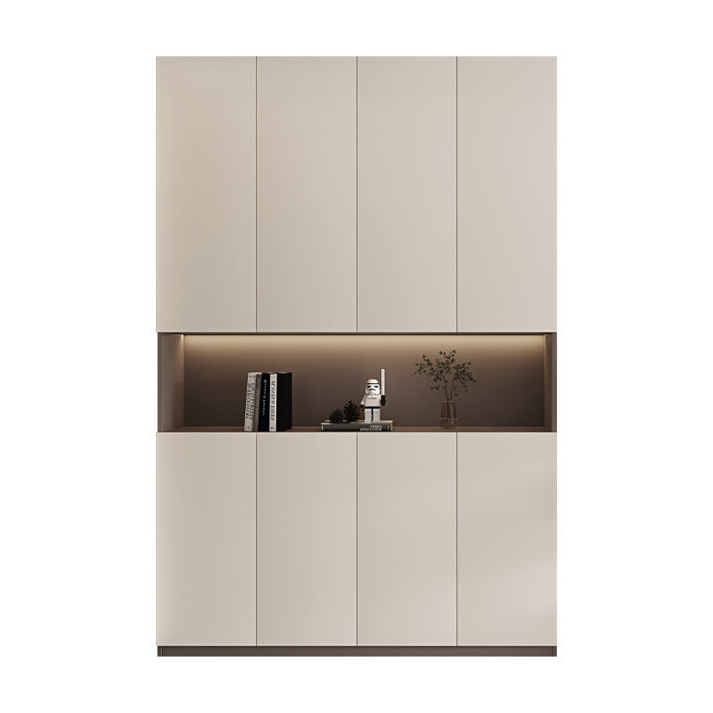 Solid Wood Entryway Shoe Cabinet Home Integrated Cabinet Top-to-Top Cream Style Simple Integrated Partition Large Capacity Doorway Shoe Cabinet