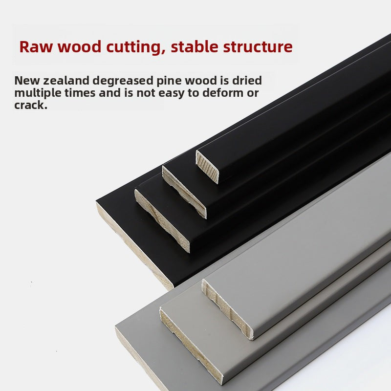 Solid wood skirting board 20 mm-thin flat pine wood trim, extremely narrow and ultra-thin, for baseboards, waistlines, and toplines