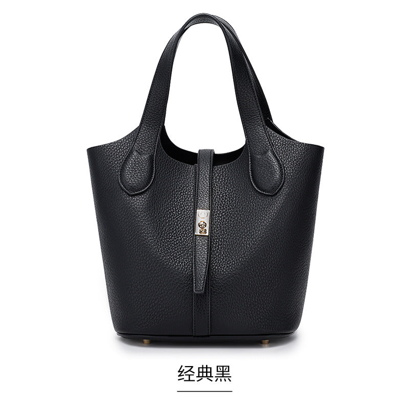 Fashionable Women's Basket Bucket Bag, Single Shoulder Underarm Mommy Versatile Handbag, Bride Wedding Bag