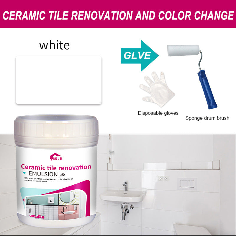 Water-Based Tile Paint Bathroom Floor Tile Color Change Renovation Coating Toilet Glass Wear-Resistant Waterproof Paint Matte