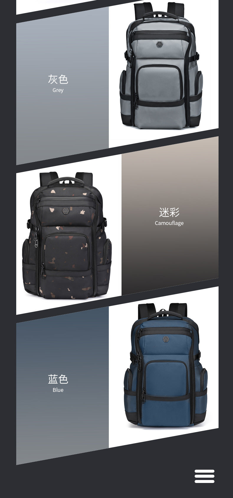 Business Backpack Men's Large Capacity Waterproof Computer Bag Multifunctional commuter backpack with a simple and sophisticated feel