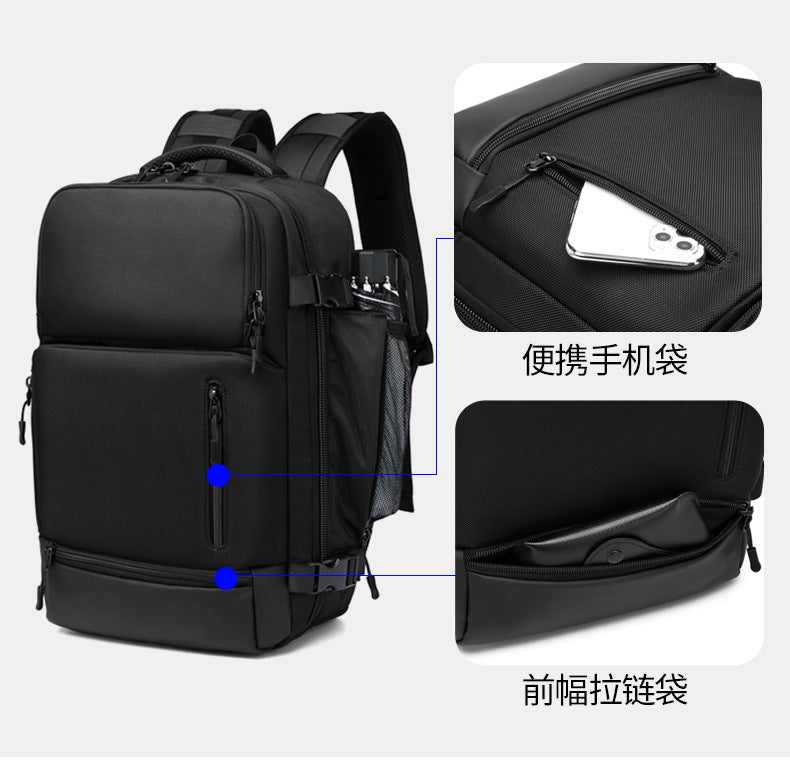 OZUKO Men's Backpack1715-inch Laptop Bag Business Travel Large Capacity Waterproof Commuting Sports Backpack