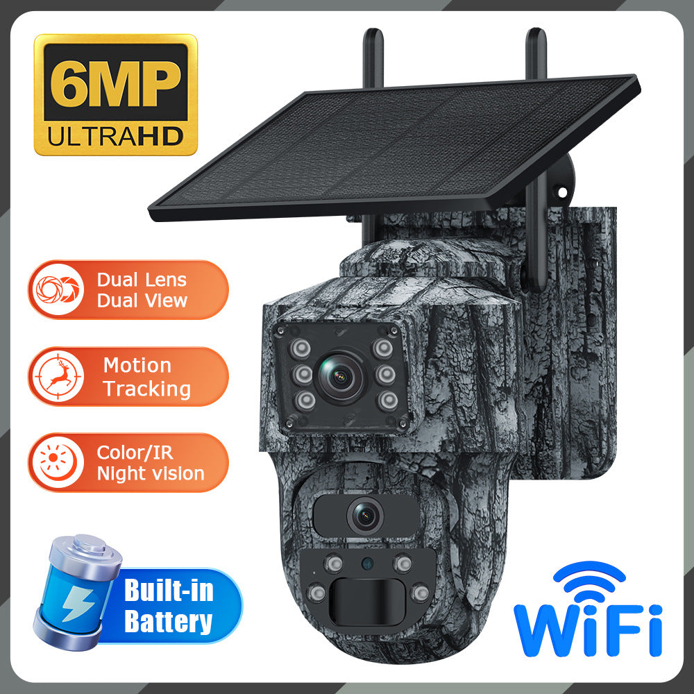 Specially designed for Solar Surveillance Cameras6MP High Definition Dual Screen4G Outdoor Waterproof Camera New Camouflage