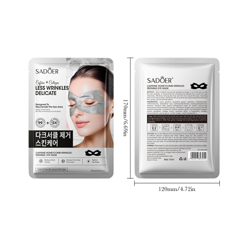 Caffeine Honeycomb Firming Eye Mask SADOER Moisturizing and rejuvenating eye mask patch  wholesale