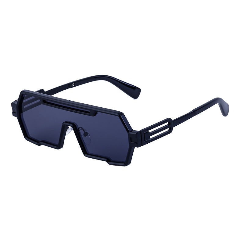 Vintage Sunglasses for Men, Steampunk Style, Irregular Sunglasses, High-End Driving Glasses, Sun Protection Integrated Glasses for Women