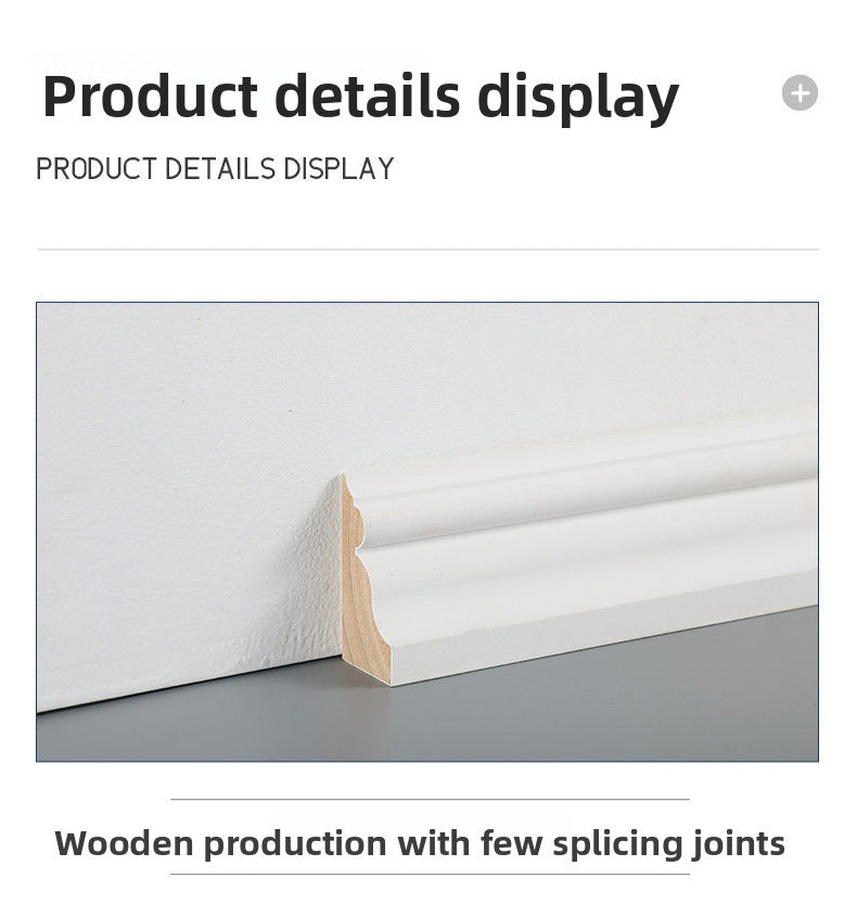 European and American popular pine skirting board, painted decorative trim, skirting line, solid wood skirting board