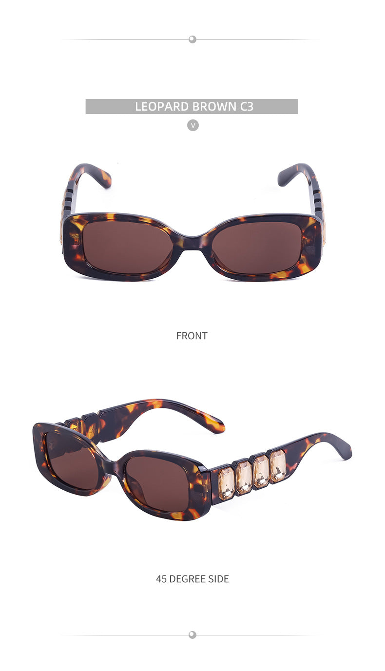 European and American Style Small Frame Sunglasses for Women with Rhinestones, Square Frame Sunglasses for Men, Wholesale Glasses sunglasses