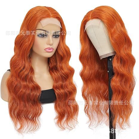 13*4Large Area Lace Hand-Crocheted European and American Fashion Women's Long Curly Wig Synthetic Long Curly Hair Wholesale