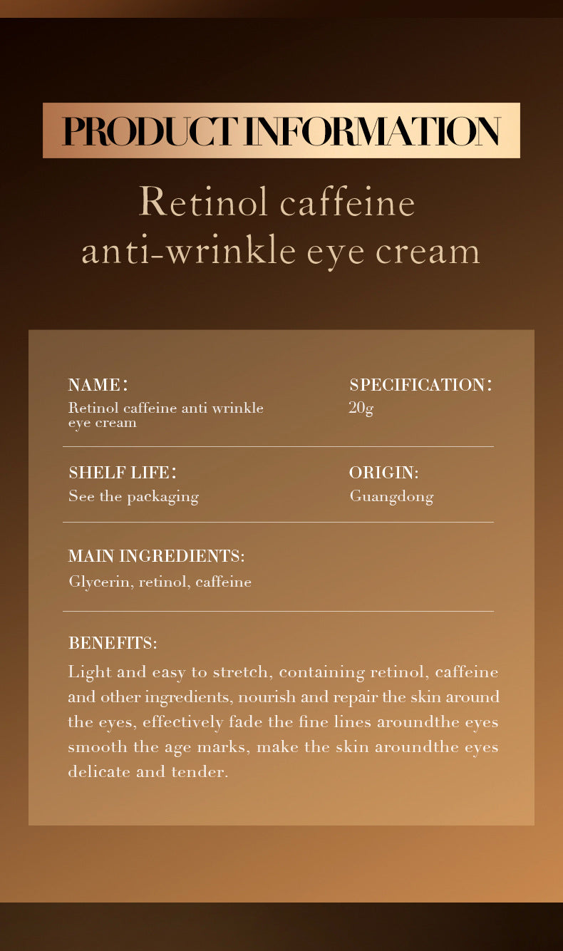 Retinol Caffeine Eye Cream SADOER Improve Dark Circles, Eye Wrinkles, and Eye Bags  Wholesale