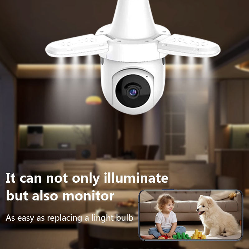 Wireless Light Head Surveillance Camera 360360-Degree Panoramic Smart HD Three-Blade Fan-Shaped Surveillance Camera Light Head