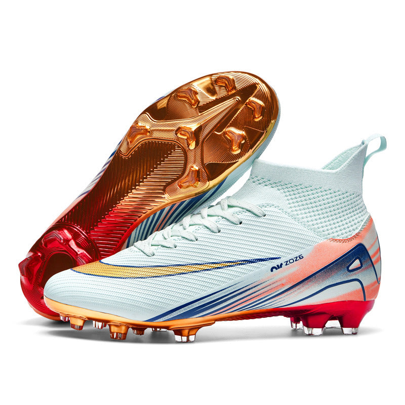 2025New Breathable Football Shoes for Men and Women Students Long Spikes Youth Grass Flat Ground Broken Spikes Training Shoes