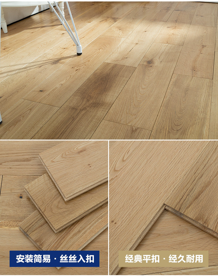 In-stock Solid Oak Flooring from Source Scar Modification Hand Scratch Pattern Original Wood Floor Solid Wood with Dragon Bone Design
