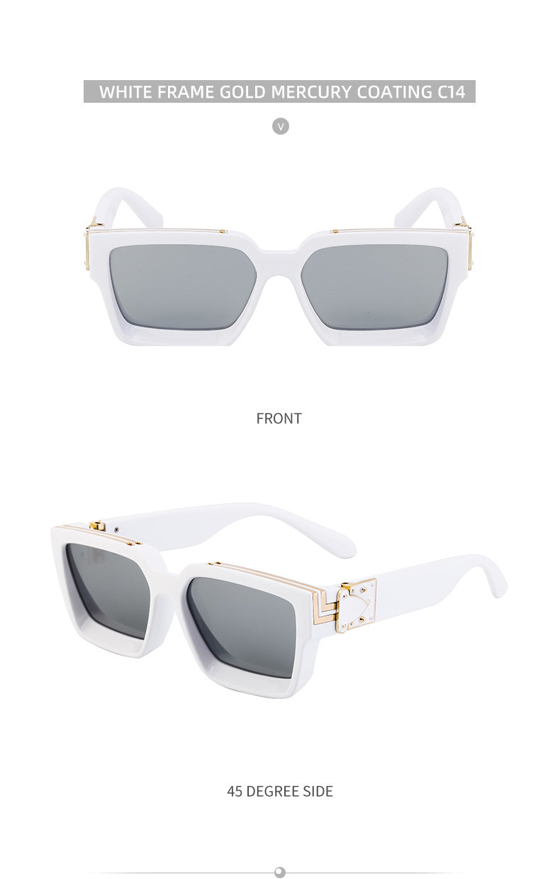 0k Billionaire Style Sunglasses Men Fashion Internet Celebrity Sunglasses Women High-end Glasses Square Frame Sunglasses