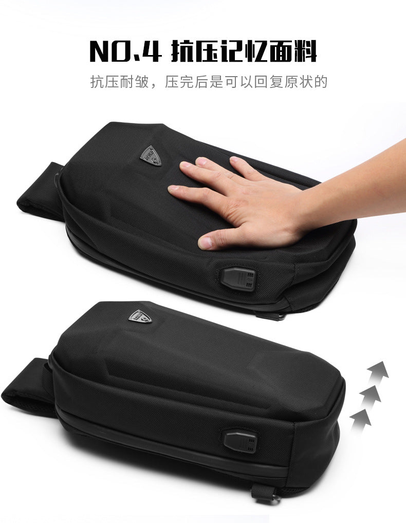 OZUKO Hard Shell Chest Bag Men's Crossbody Bag Anti-Theft Waterproof Cycling Outdoor Multi-Functional Sports Shoulder Bag