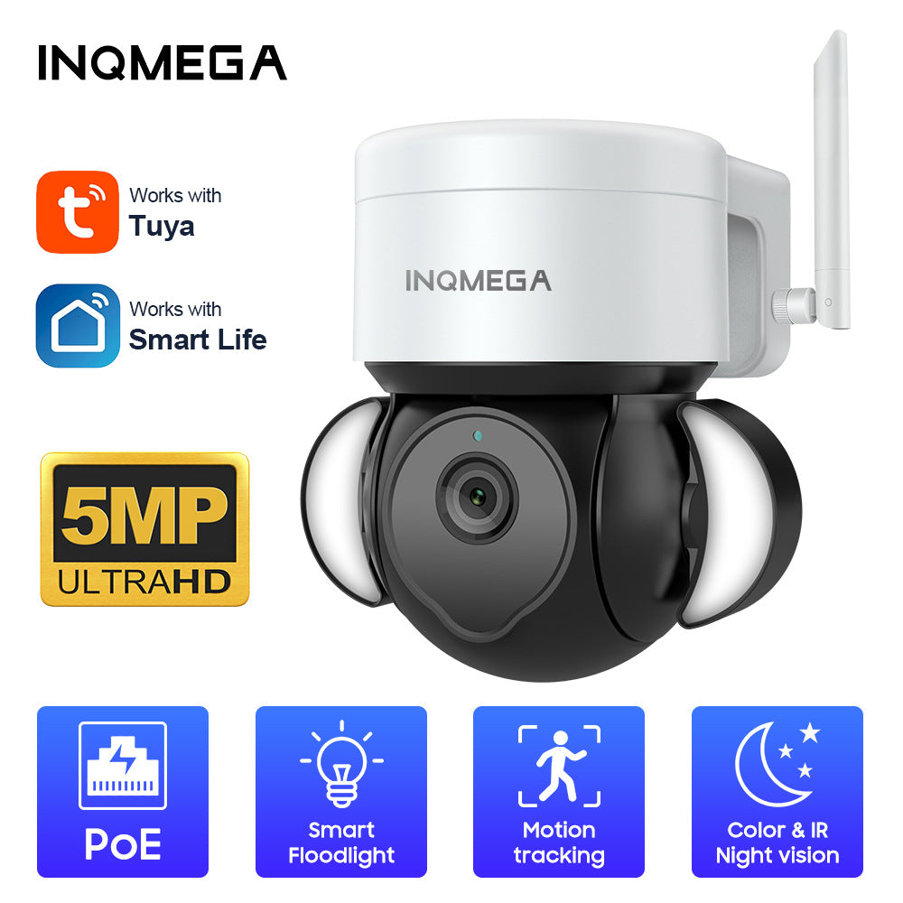 Private Model TUYA Surveillance Camera 5MP High Definition Full Color Night Vision Camera Outdoor Wired POE Camera
