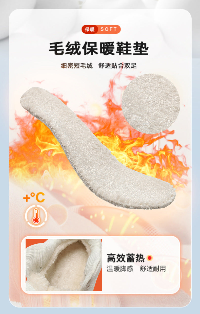 Winter New Fashion Trend Fleece-Lined Warm Sports Shoes for Teenagers Professional Training Non-Slip Cushioned Basketball Shoes