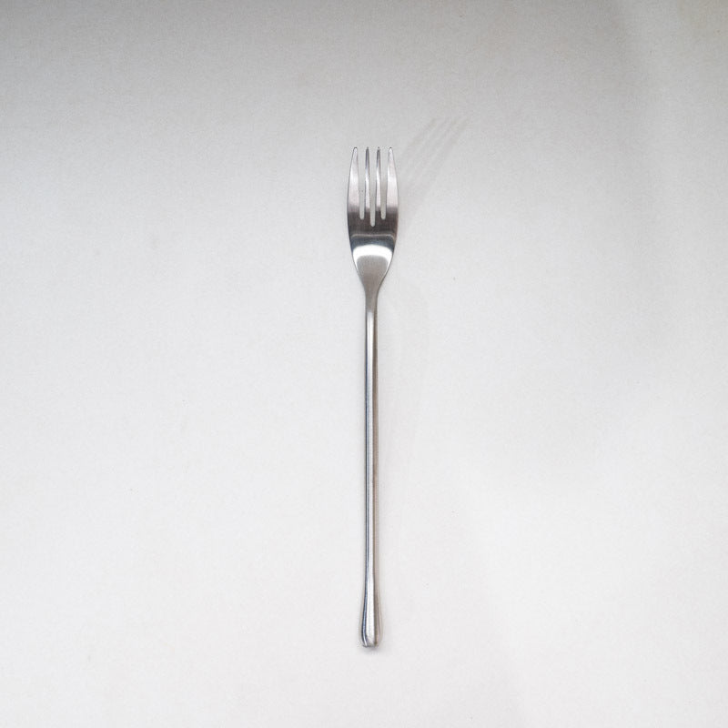 Japanese Style ins304Stainless Steel Thickened Round Dessert Spoon Western Cutlery Set Long Handle Fruit Fork