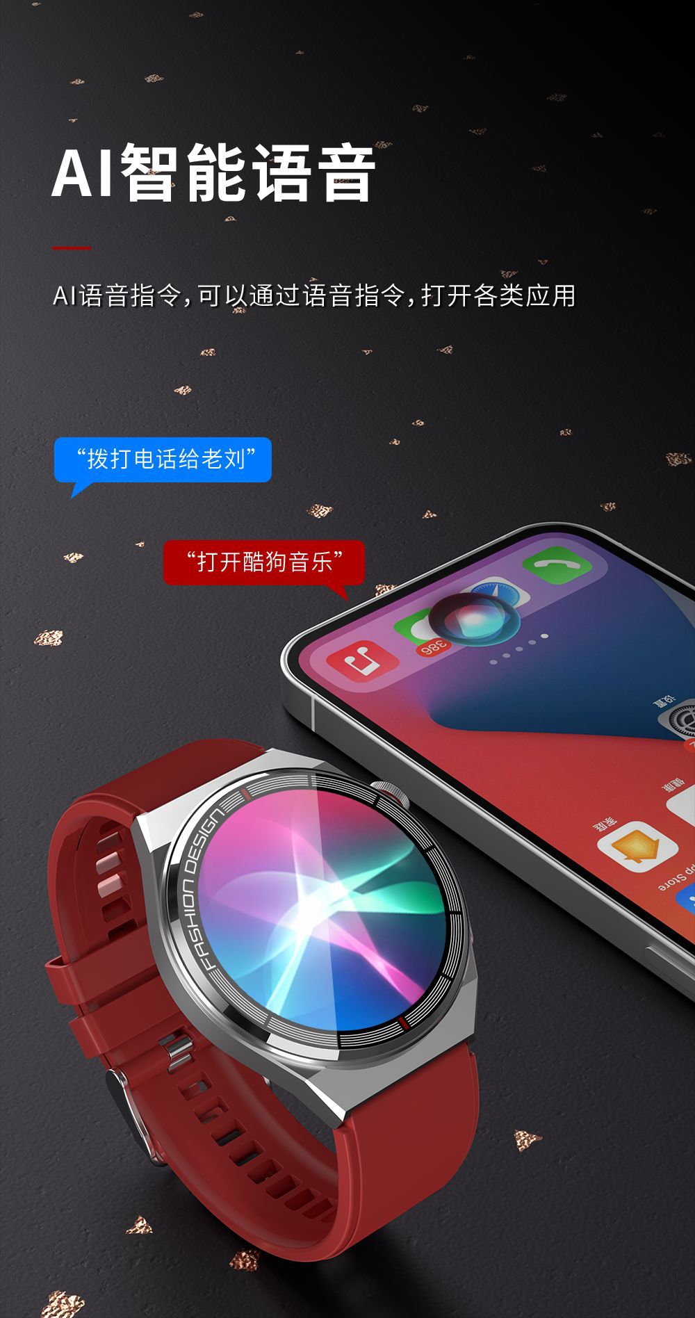 H4 ProMax Smart Watch1.39inch Bluetooth call, heart rate monitor, step counter, sleep monitoring, message notifications