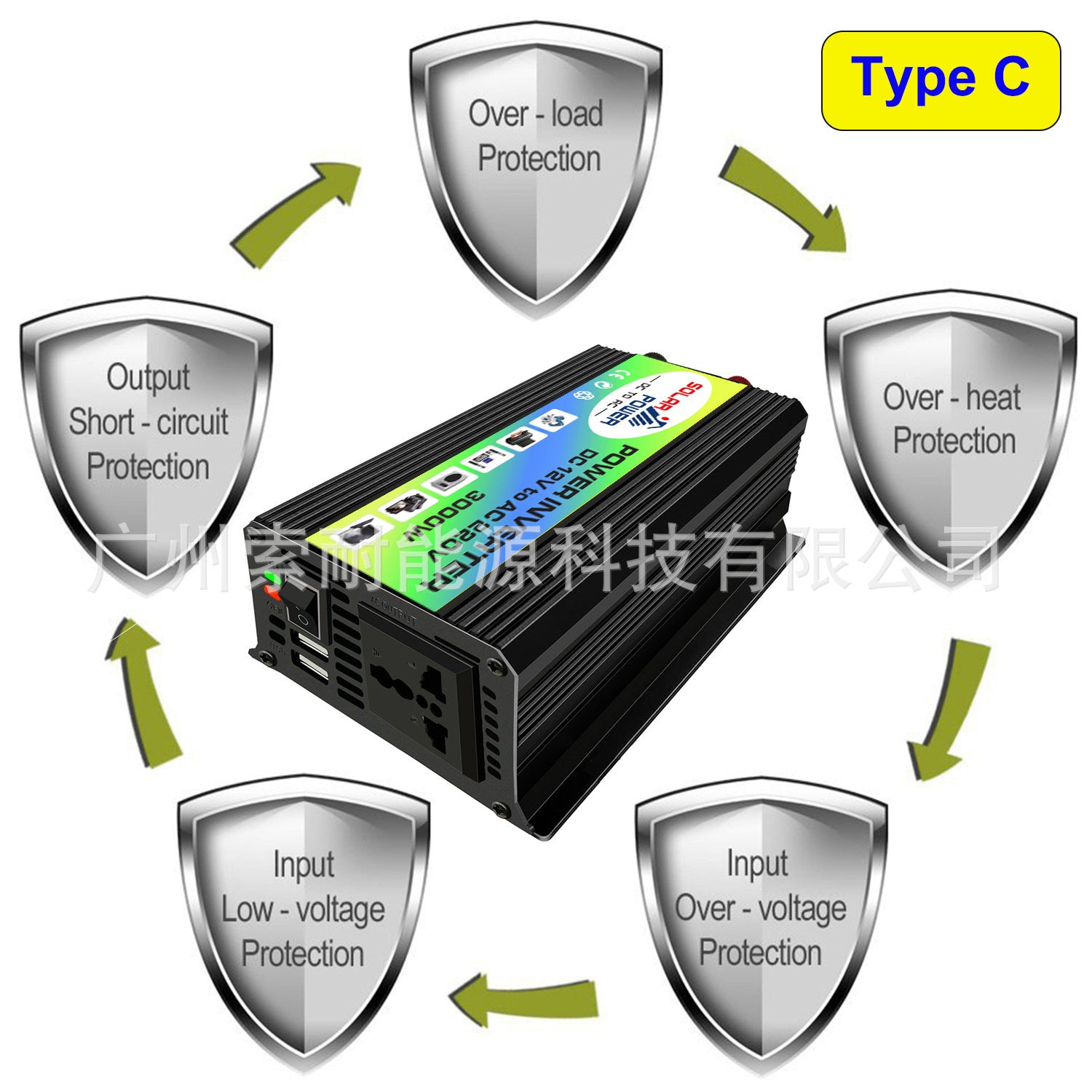 Vehicle Inverter300W 12V Turn110V220V Double USB Export car power inverter
