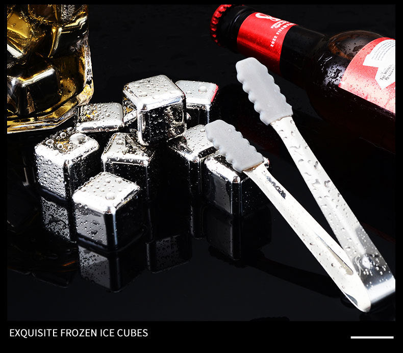304Stainless Steel Ice Cubes Home Bar Quick-Freezing Ice Wine Stone Set Whiskey Beer Chilled Metal Ice Cubes
