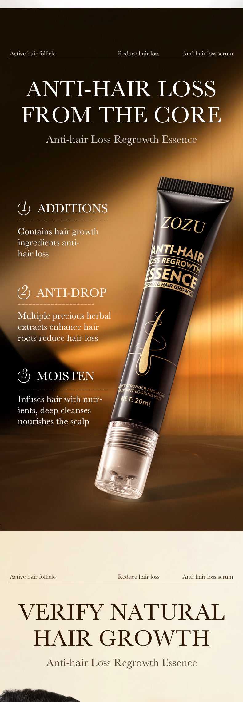 Anti-Hair Loss Serum ZOZU Strengthen Hair Roots Improve Hair Loss Hair Growth Essence  Wholesale