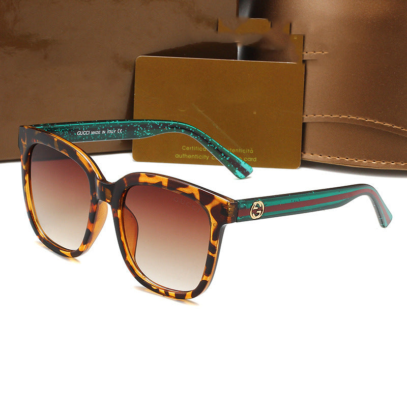 gm Sunglasses Korean Style Square Frame Big Face Slimming Polarized UV Protection Sunglasses for Women Trendy Street Style Glasses logo