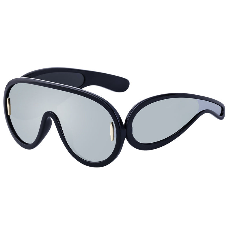 INS One-piece Large Frame Sunglasses for Women, European and American Fashion Sports Cycling Sunglasses, Windproof Glasses Wholesale