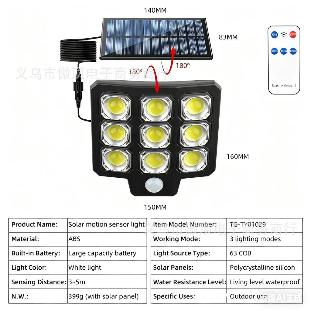 New Solar Wall Light Split Remote Control Garden Light Waterproof Garden Street Light Yard Lighting Waterproof Light