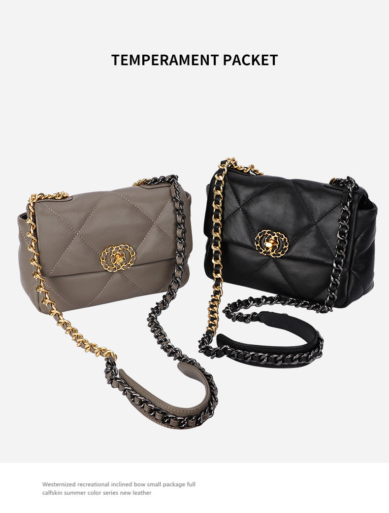 French Retro New Soft Elegant Sheepskin Shoulder Bag Clutch Trendy Fashion Chain Crossbody Women's Bag