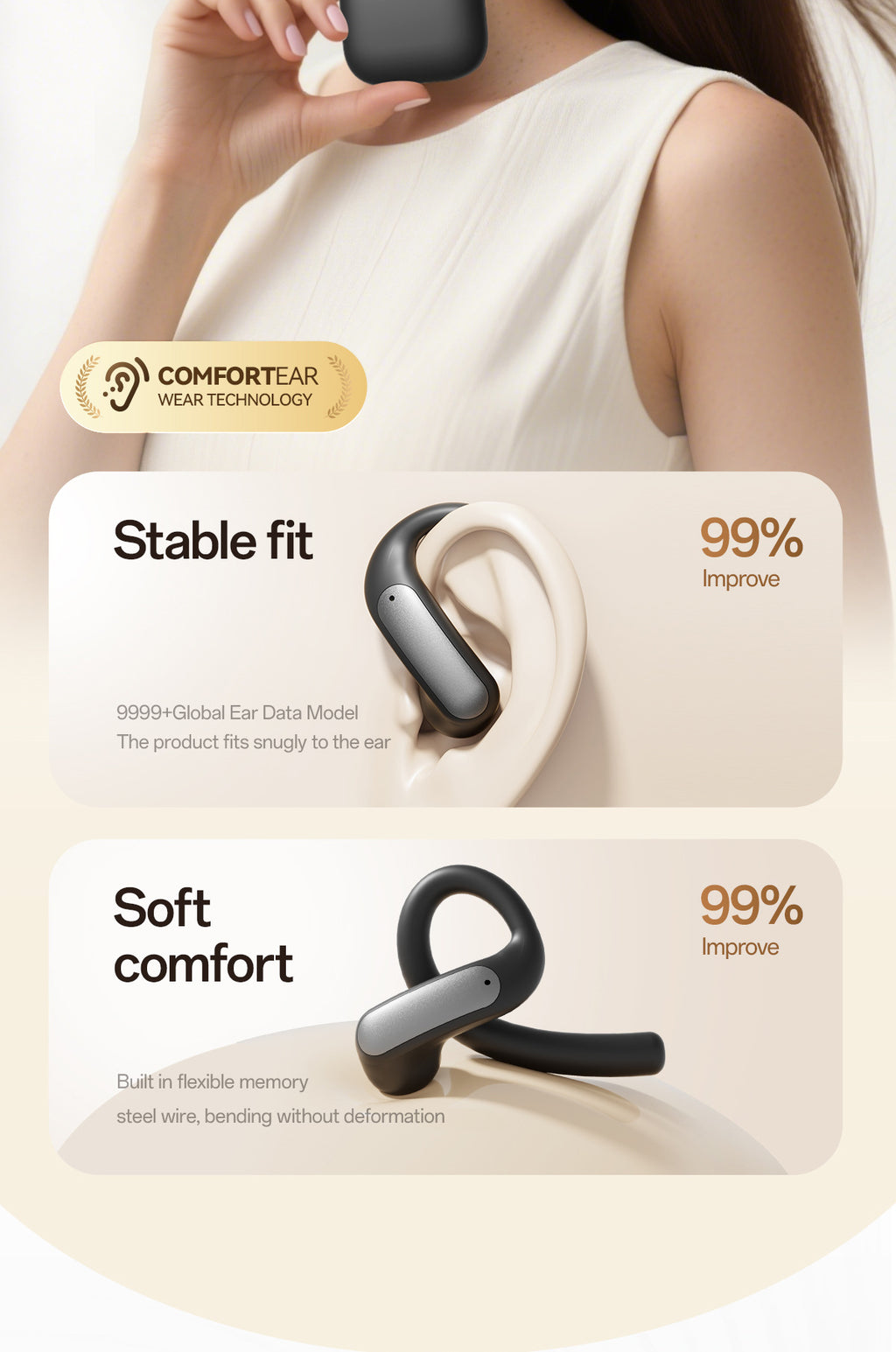 2025New M140Long Battery Life Ear-Hook Headphones Private Model High Appearance Long Battery Life Wireless Bluetooth Headphones