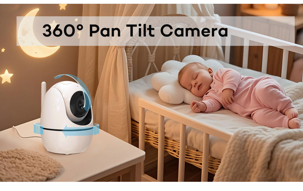 5.0Inch Digital Children's Night Vision Monitor Lullaby Intercom Room Temperature Detection HD Wireless Baby Monitor