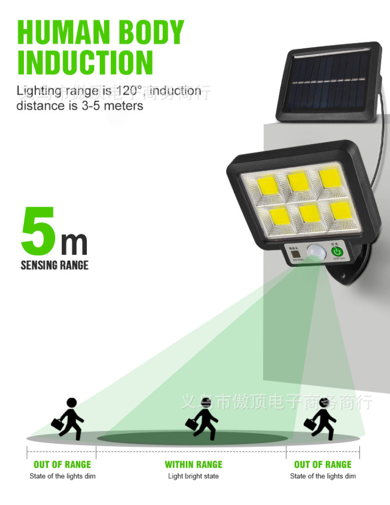New Solar Split Light Human Body Sensing Wall Light56LED Garden Light Outdoor Waterproof Street Light Garden lamp