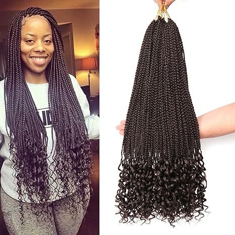 Cross-border European and American Wig Straight Top Loose Tail Three-strand Braid Crochet Hair GoddessBoxBraidshair Fluffy