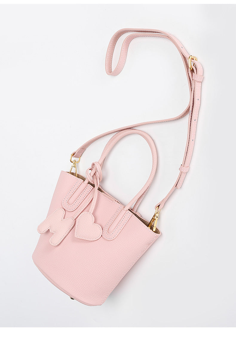 Korean Style Basket Handbag for Women, Versatile Bucket Crossbody Bag, Spring and Autumn Textured Trendy Shoulder Bag for Women