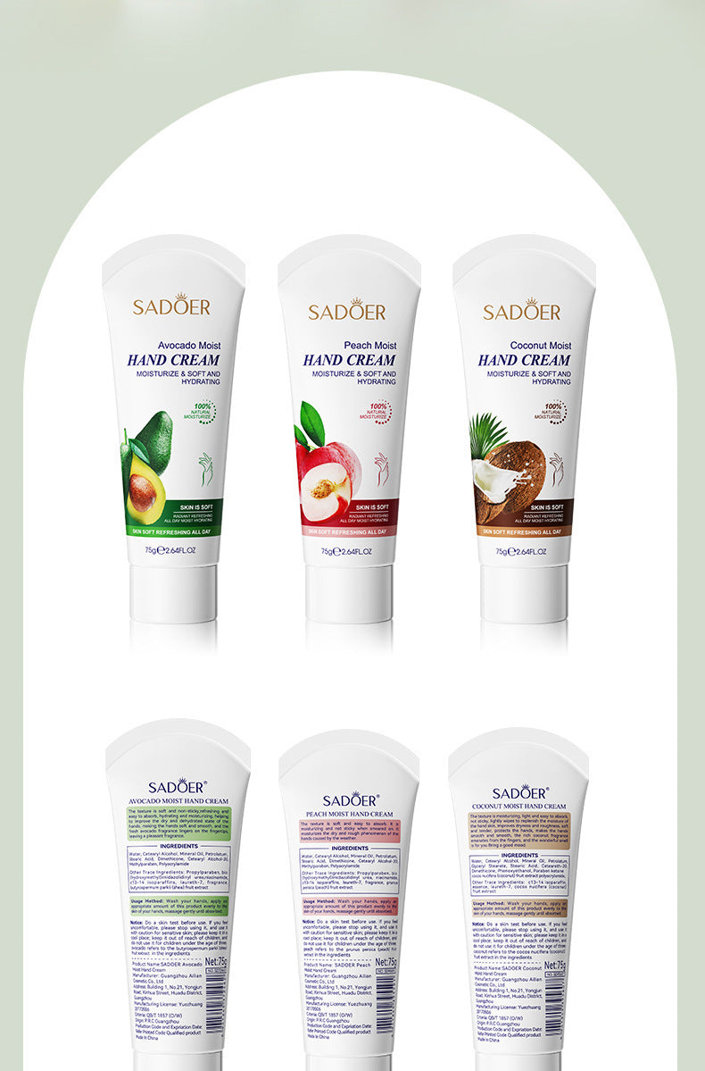 SADOER Fruit Combination Moisturizing Hand Cream Hydrating Autumn and Winter Hand Cream  Foreign Trade Wholesale