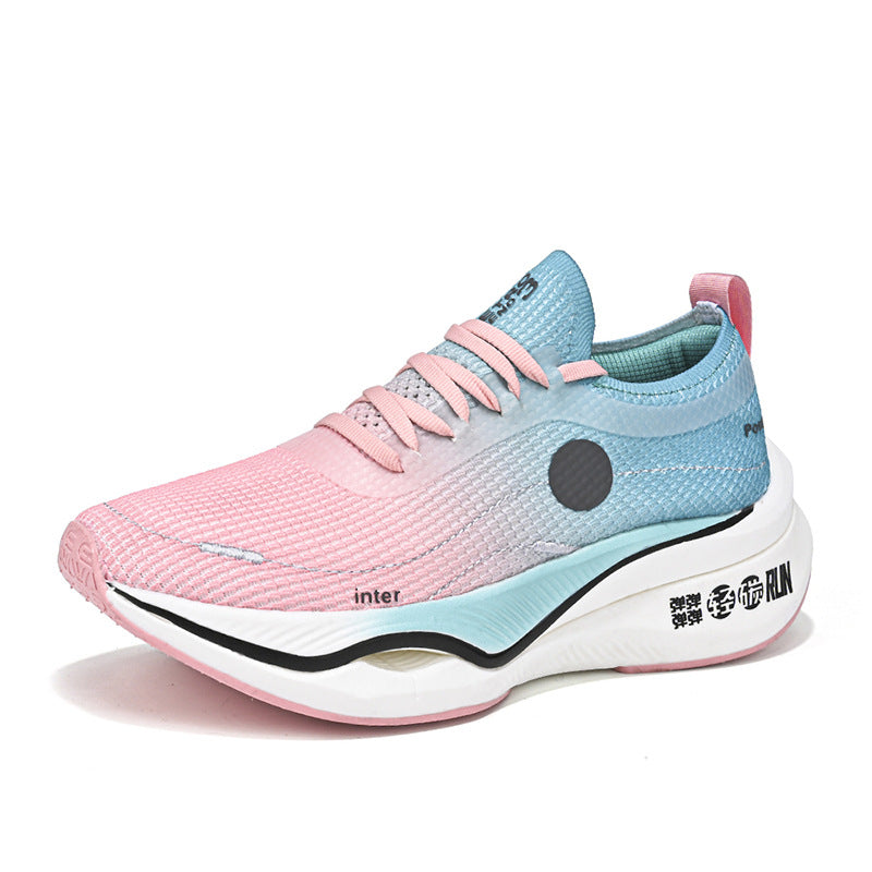 Summer Fly Electric Rebound Shock Absorption Running Shoes Men's Shoes Fly Weave Breathable Comfortable Physical Exam Training Marathon Sports Shoes