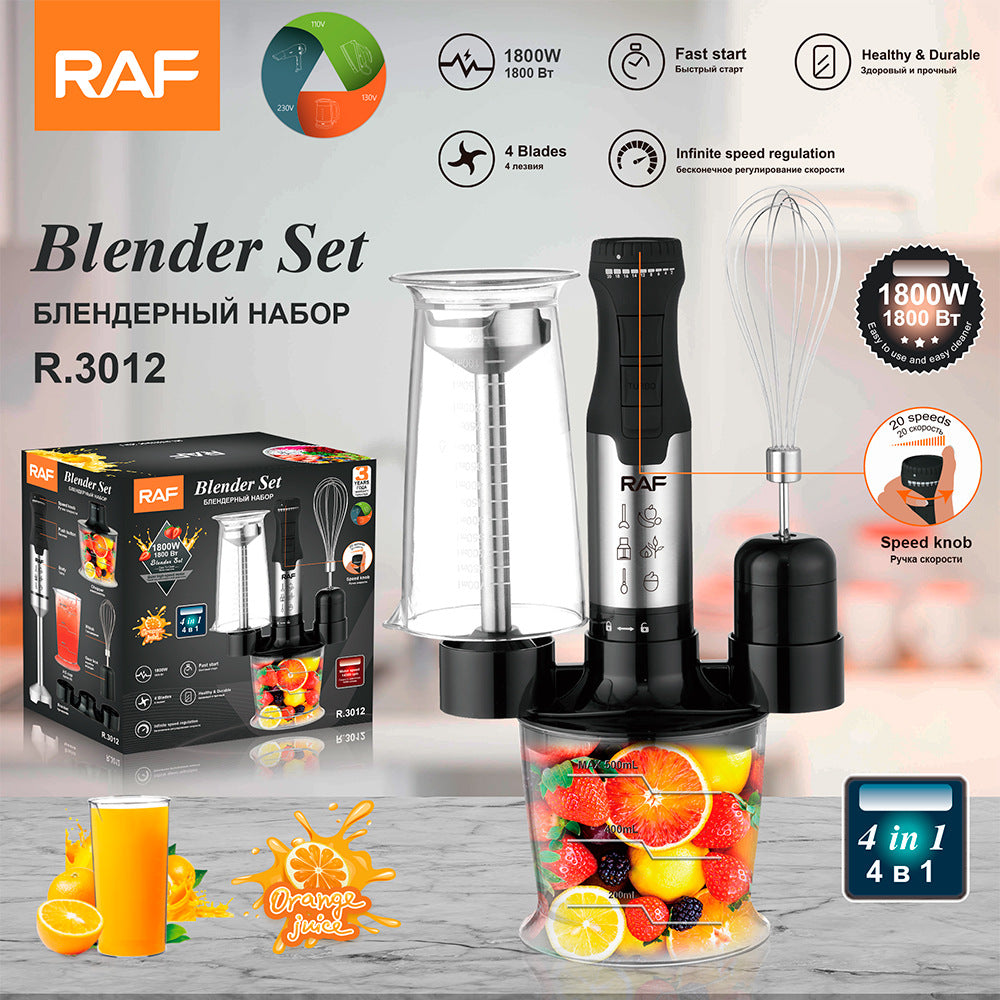 EU Standard Multifunctional Kitchen Handheld Cooking Stick Baby Food Electric Stirring Stick Cooking Machine Juicer 4-in-1